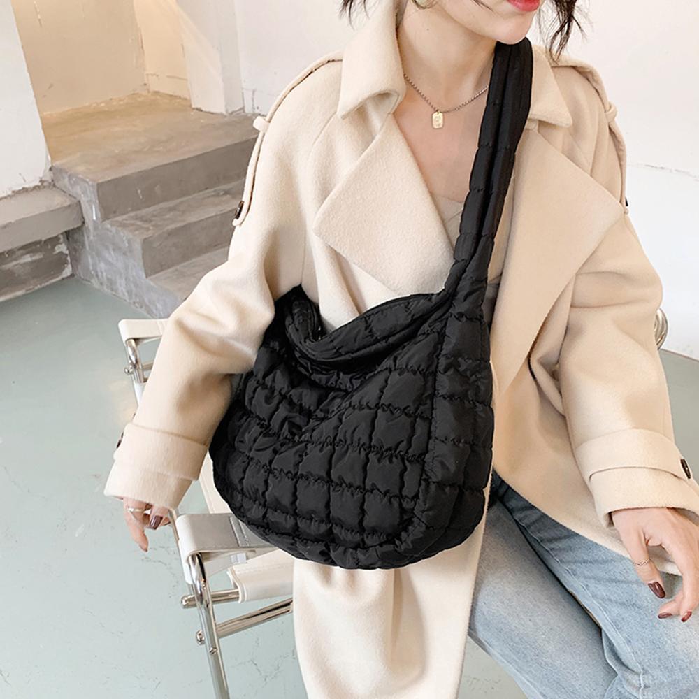 Pattern Shoulder Bag Cotton Handbag Women Tote Bags Padded Ladies Bag