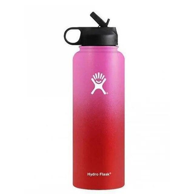 Hydro Flask Water Bottle Stainless Steel Insulated Wide Mouth Lid Straw Drink A+