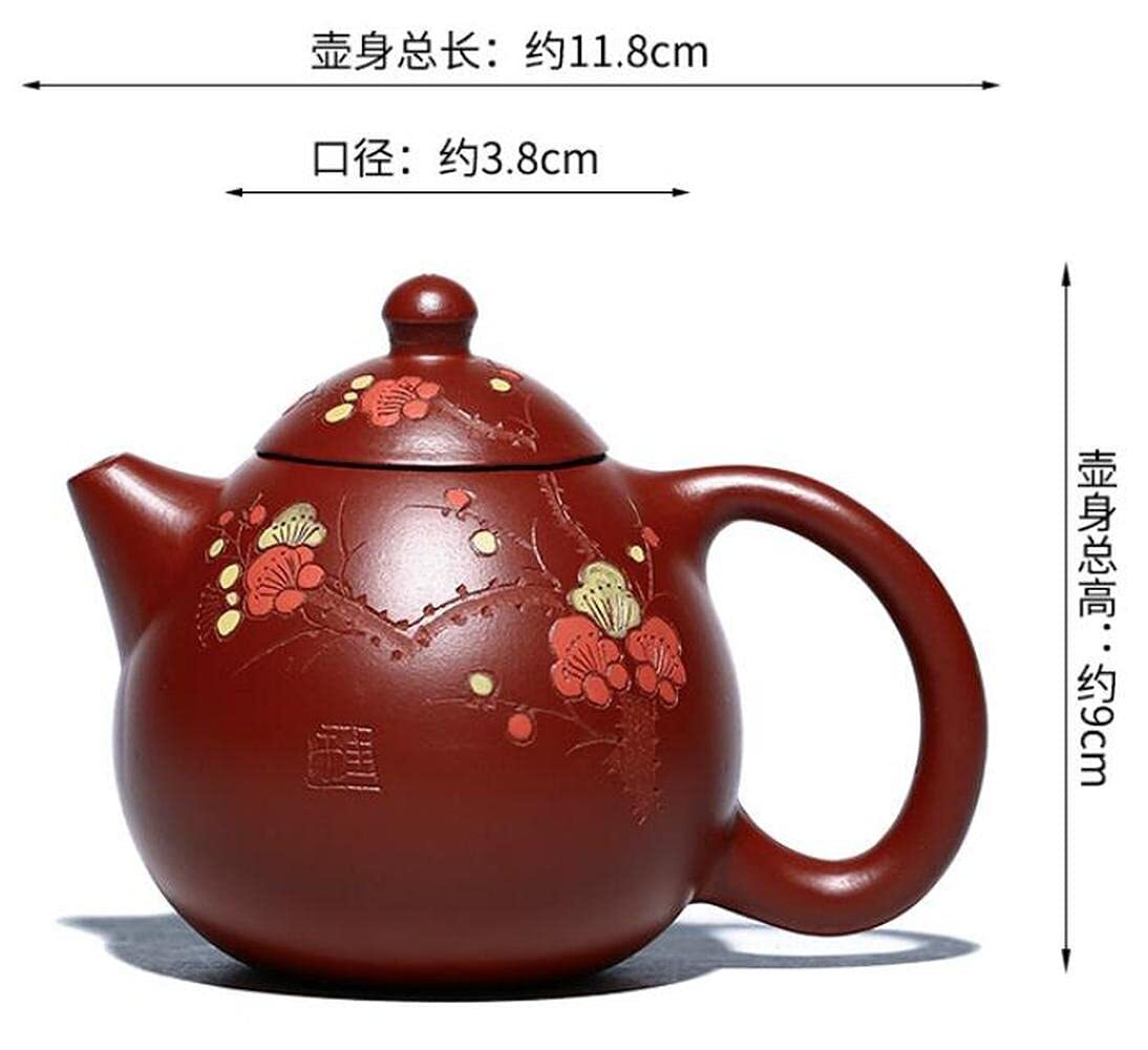 210ml Purple Clay Tea Pot Dahongpao Plum Blossom Pattern Kettle Kung Fu Tea Set