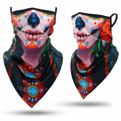 Printed Bandana Cycling Ear Face Mask Neck Gaiter Hunting Running Scarf 26*42 CM