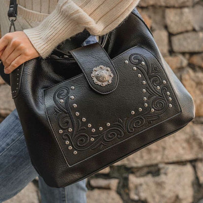 Celela Designer Handbag Women Handbag Bags Embroidered Pattern Studs Hobo Purse