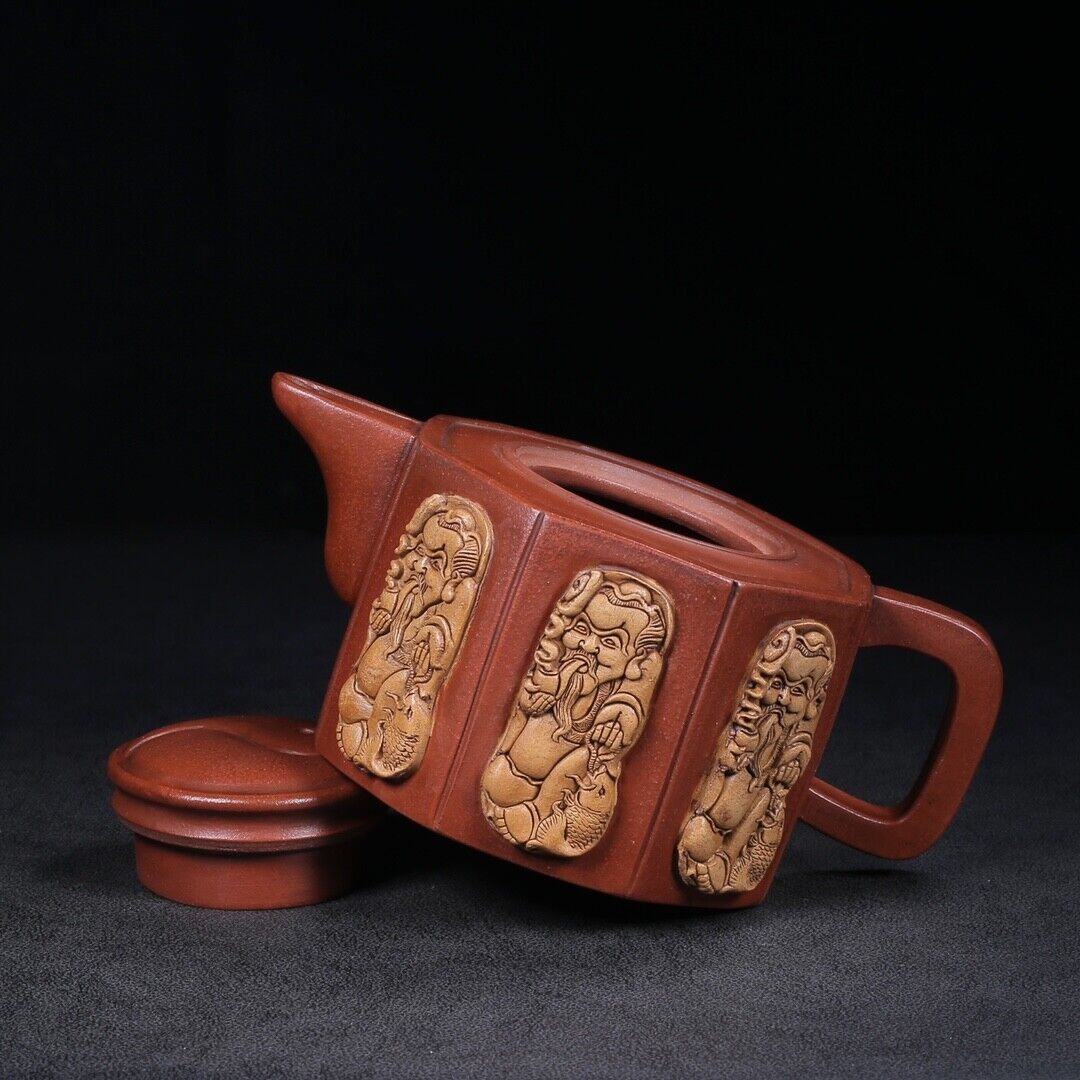 Chinese Yixing Zisha Clay Handmade Exquisite Teapot （八方 底款：陈仲美）