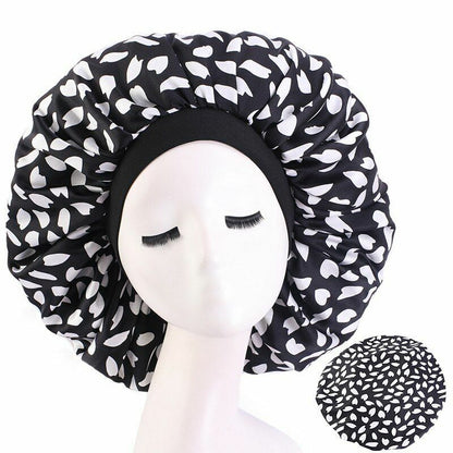 Sleep Night Cap Big Size Beauty Satin Silky Bonnet Head Cover Hat Curly Springy