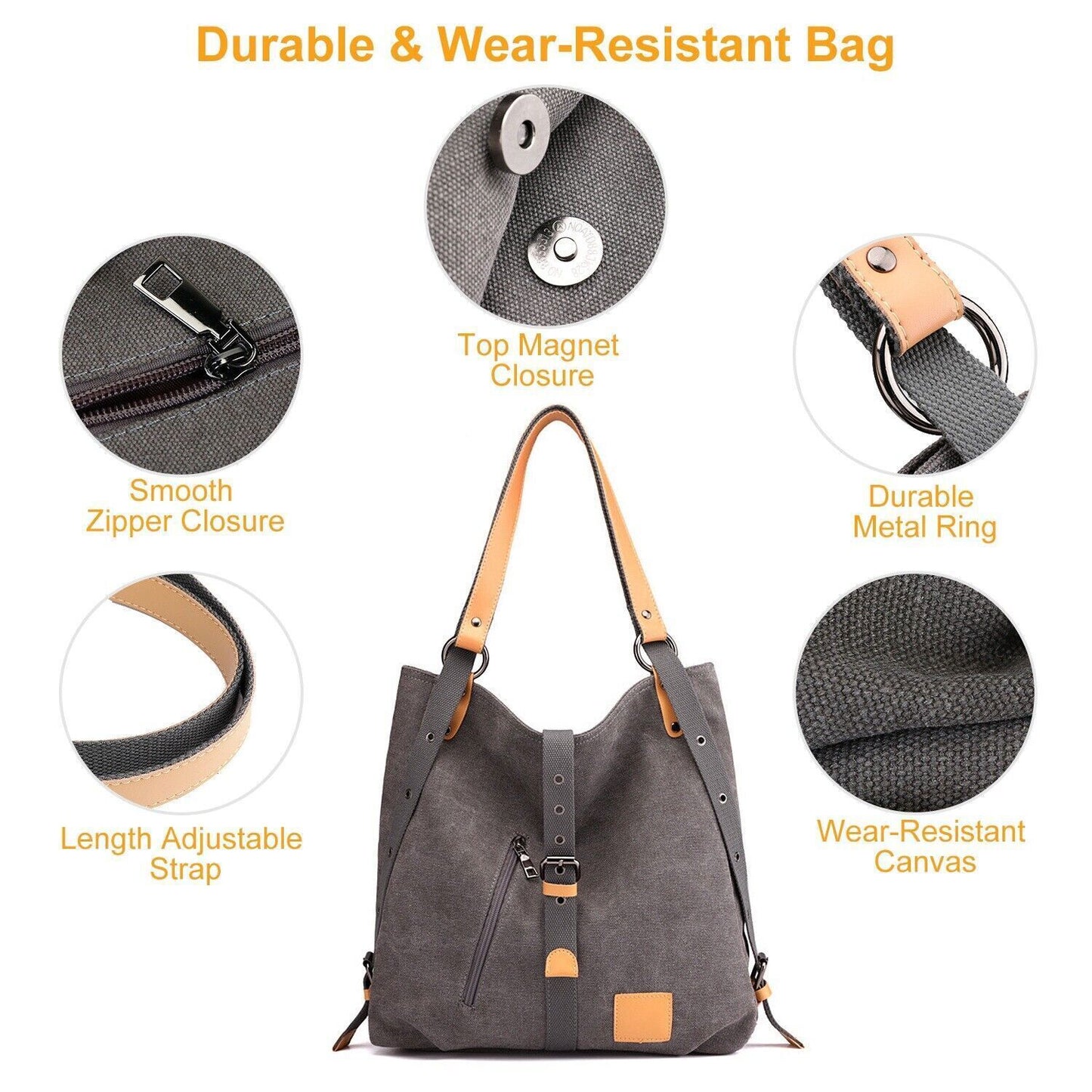 Women Handbag Shoulder Bag Lady Tote Purse Canvas Backpack Girl Fashion Bag Gift