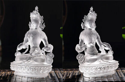 3.1" VAJRASATTVA LORD OF PURIFIED MIND COLLECT TIBETAN BLESSED CRYSTAL STATUE