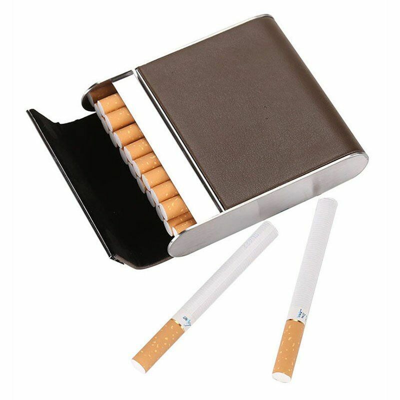 Leather Cigarette Case 20pcs Container Bank Card Box Tobacco Holder Mini Storage