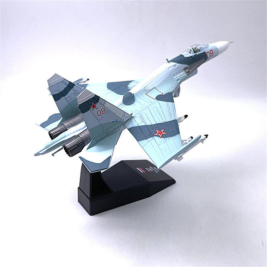 1:100 SU-27 Flanker Heavy Aircraft Model Simulation Fighter Military Ornament