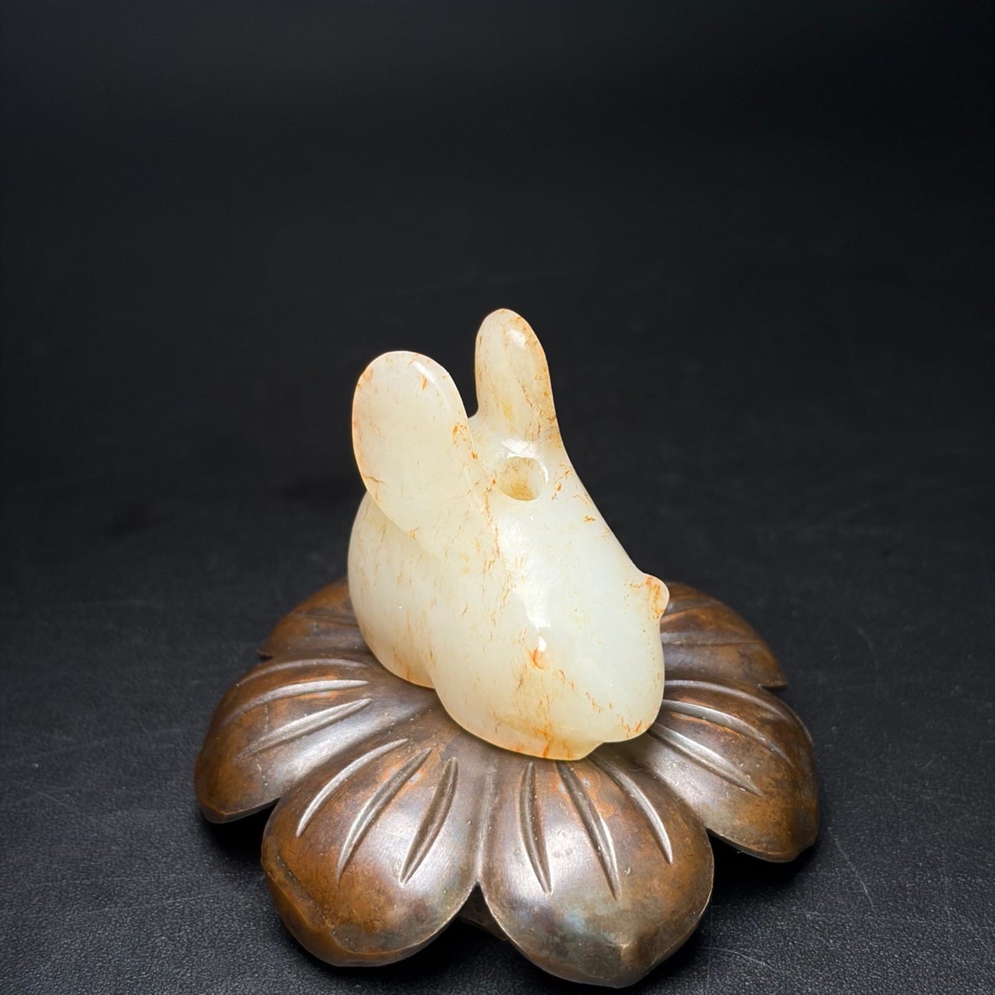 Certified Natural Hetian Jade Hand-carved Exquisite Rabbit Statues 31341