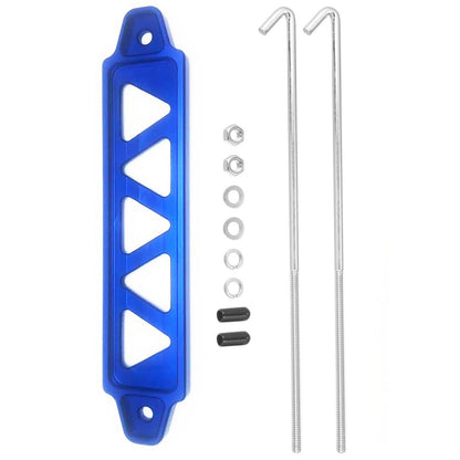 New Blue Car Battery Hold Down Tie Down Mount Bracket with Hook Bolt Kit Set