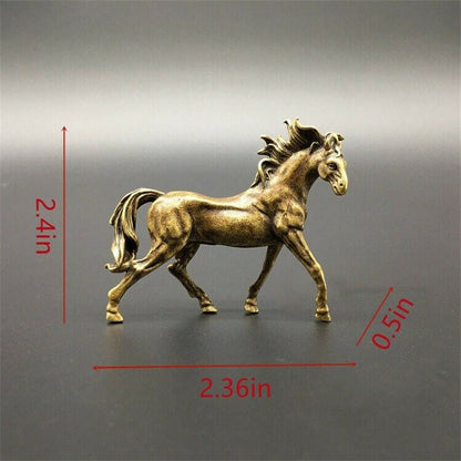 Solid Brass Horse Statue Ornament Collection Miniature Collectible Gift Decor