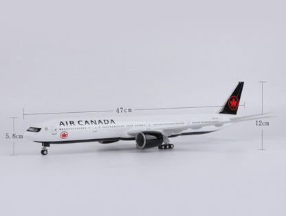 1:157 47CM AIR CANADA BOEING 777-300ER Plane Landing Gear Resin Aircraft Model