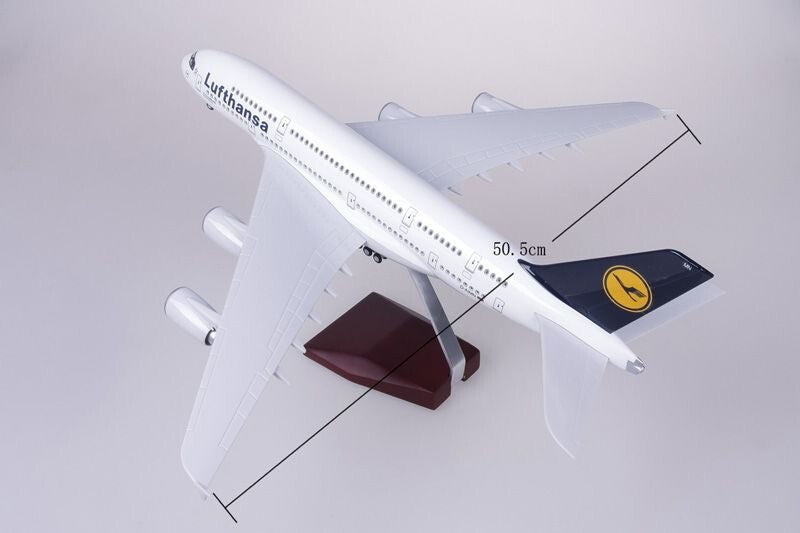 46CM 1:160 Lufthansa AIRBUS A380 Passenger Airplane Landing Gear Resin Model