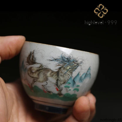 Mountain and Sea Classics Vintage Chinese Pottery Cups Tea Cup Set Teaware