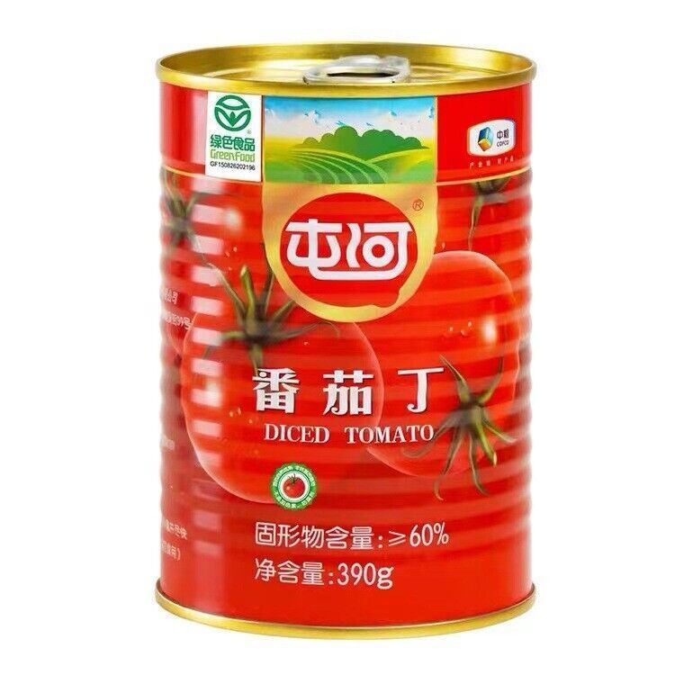 中粮屯河番茄丁390g罐装西红柿块罐头中餐西餐调味酱 Cofco Tunhe Diced Tomatoes 390g