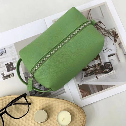 Customized Letters Wash Bag Large Genuine Leather Travel Cosmetic Bags 20*8*8 CM
