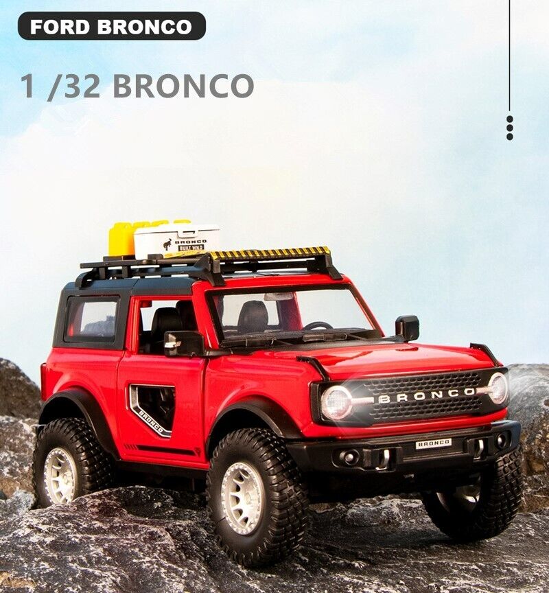 1:32 Ford Bronco Lima Diecast Model Car Off-road Vehicle Toy Sound Light Gift