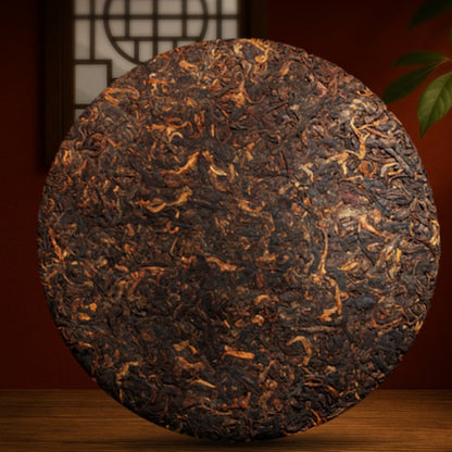 357g Yunnan Menghai Old Ban Zhang Ancient Tree 2017 Pu'er Tea Ripe Tea Cake