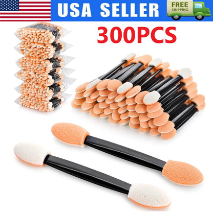300Pcs Disposable Eyeshadow Brush, Double Ended Sponge Eye Shadow Applicator