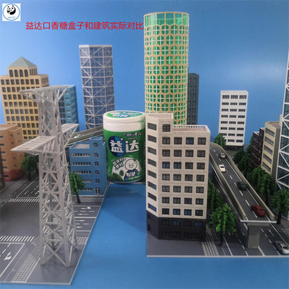 1/300 Scale City Scene Building Viaduct High-Rise Building Model Set Toy