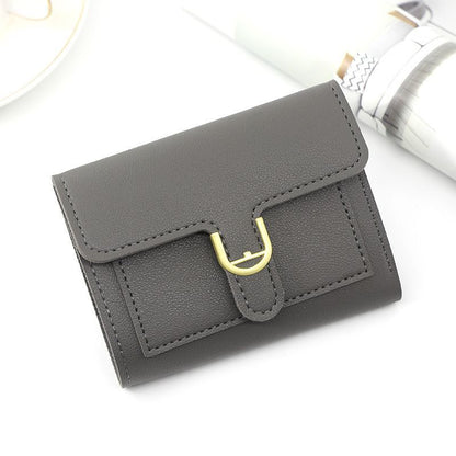 Short Wallet Heart-Shaped Card Bag Simple Square 3fold Coin Purse 9.5*11.5*1.5CM