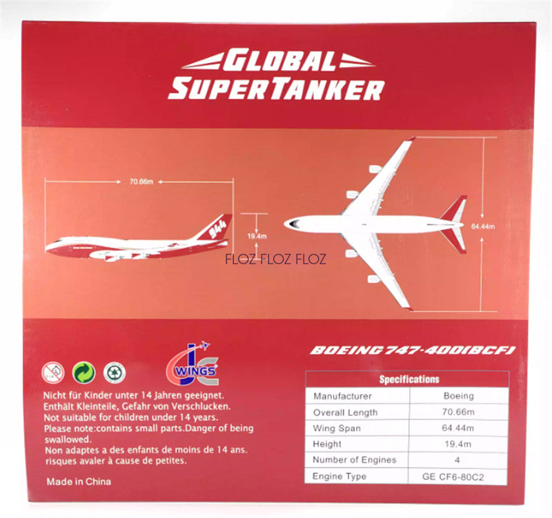 1:200 JC Global Super Tanker Services for Boeing B747-400F N744ST Flaps down