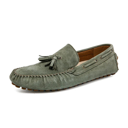 Men Loafers Spring Autumn Genuine Leather Shoes Men Warm Flats Driving Shoes