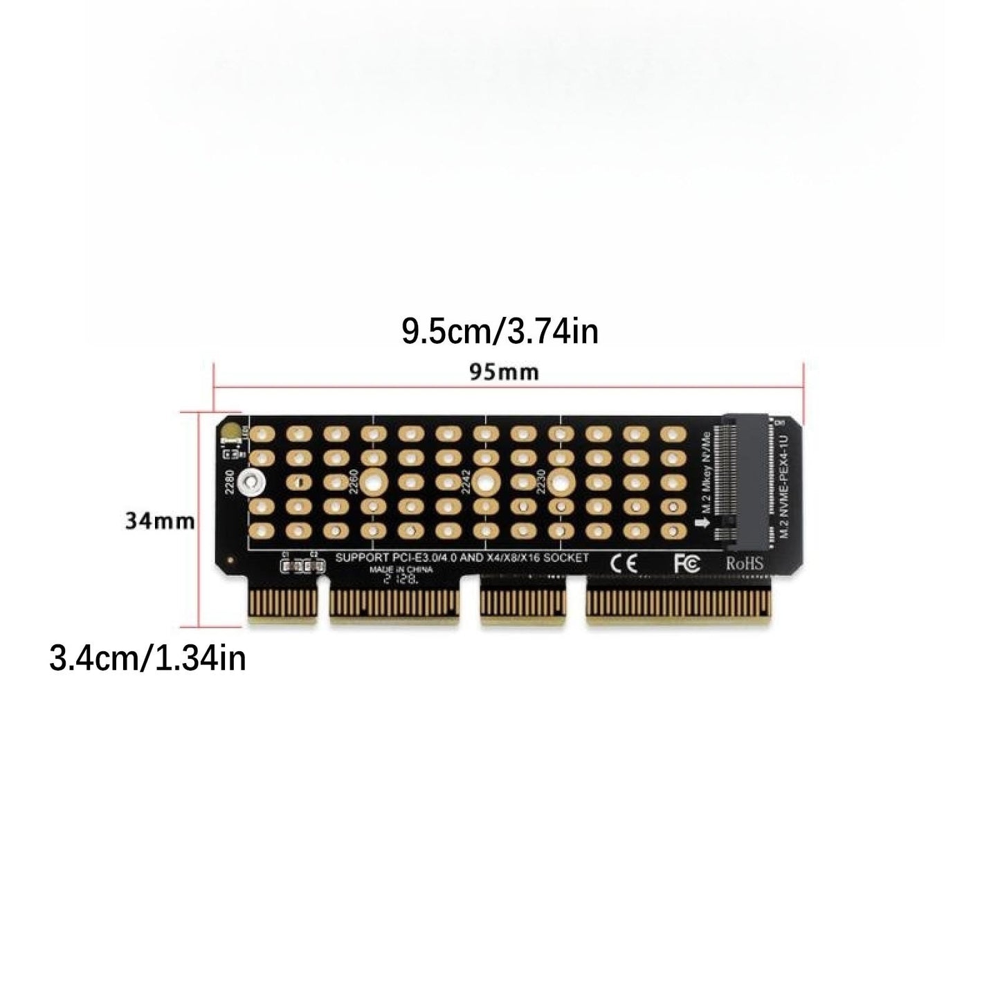 PH41-U1 M.2 NVMe SSD to PCI-E 4.0 Single Disk Adapter Card PCIe x4 x8 x16 Card