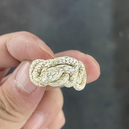 Vintage Chinese Antique Collection Snake Zodiac Adjustable Ring Nostalgic Gift