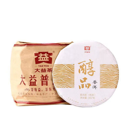 357g Dayi Puerh Cooked Tea Cake Yunnan Pu-erh Ripe Tea Chinese Organic Pu'er Tea