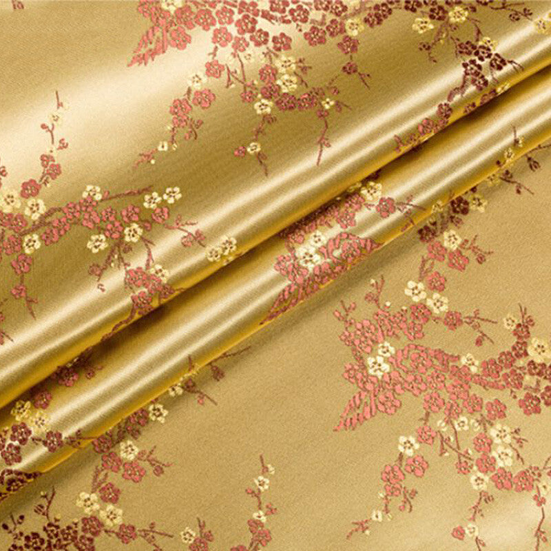 1M Chinese Fabric Vintage Brocade Satin Jacquard Floral Cheongsam Sewing DIY