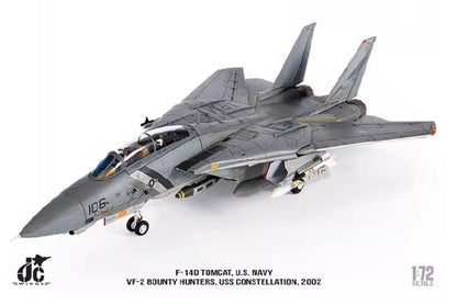 JC Wings 1:72 F-14D TOMCAT,US NAVYVF-2 BOUNTY HUNTERS 2002 Fighter Diecast Model