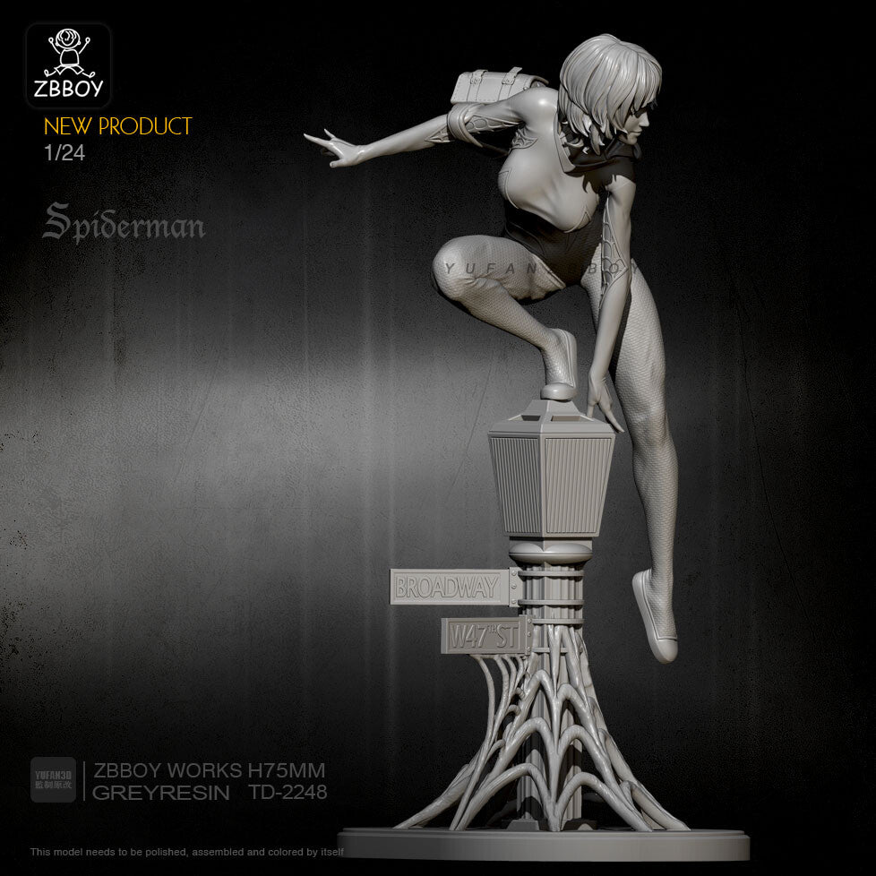75mm resin figure model kit 1:24 Sexy Spider chivalrous woman TD-2248 garage kit