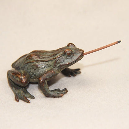 chinese copper statue figure frog tea pet incense burner holder home decoration