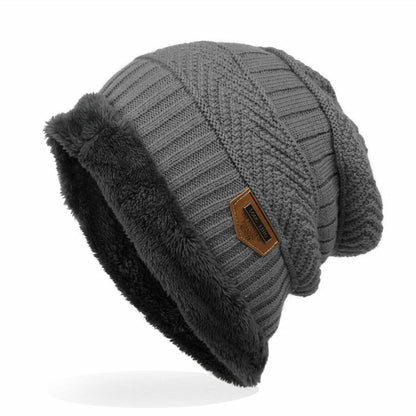 knitted black hats Thick warm and Bonnet Beanie Soft Knitted Cotton Acrylic Blue