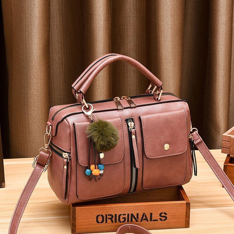 Luxury Leather Shoulder Bag Retro Large Crossbody Bag Pillow Shaped Handbag Tote