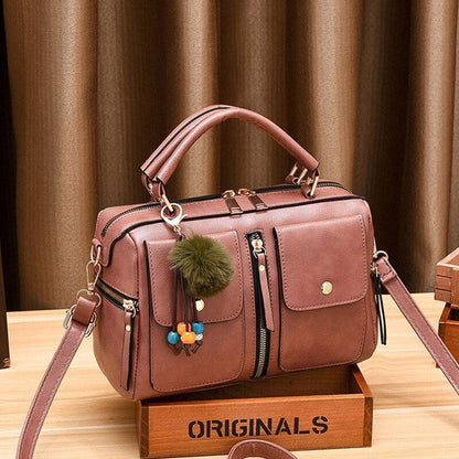 Luxury Leather Shoulder Bag Retro Large Crossbody Bag Pillow Shaped Handbag Tote