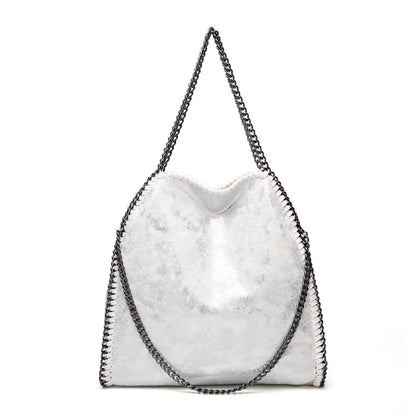 Frosted Material Handbag Woven Foldable Shoulder Women Multi-Funcation Bag Big