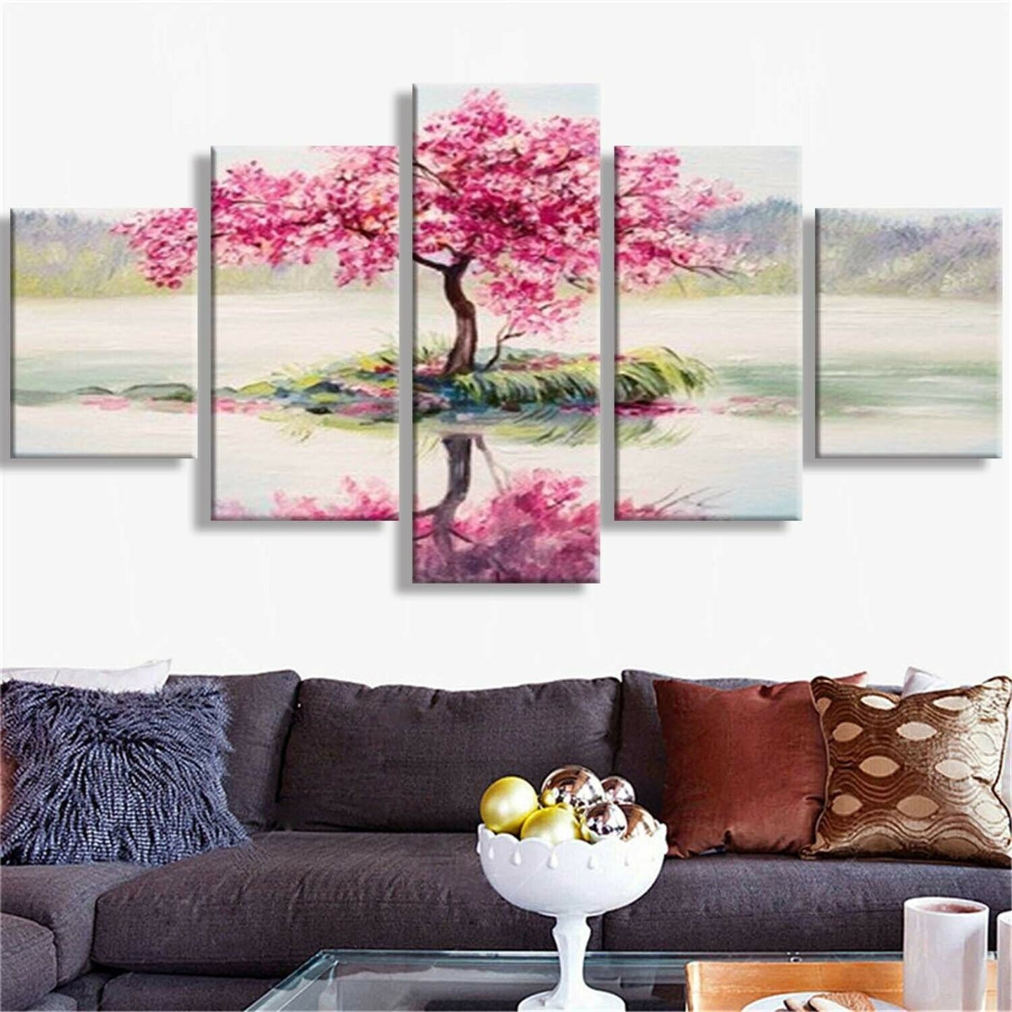 5 Piece Red cherry Art Prints On Canvas for Living Room Home Decor Unframed