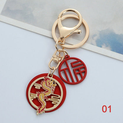 Unique Fox Dragon Panda Keychain Cute Drop Oil Key Chain Bag Car Key Decoration