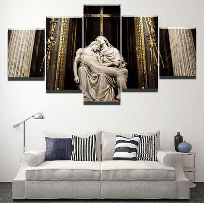 Jesus and mother Mary Religion Canvas Prints Painting Wall Art Home Decor 5PCS