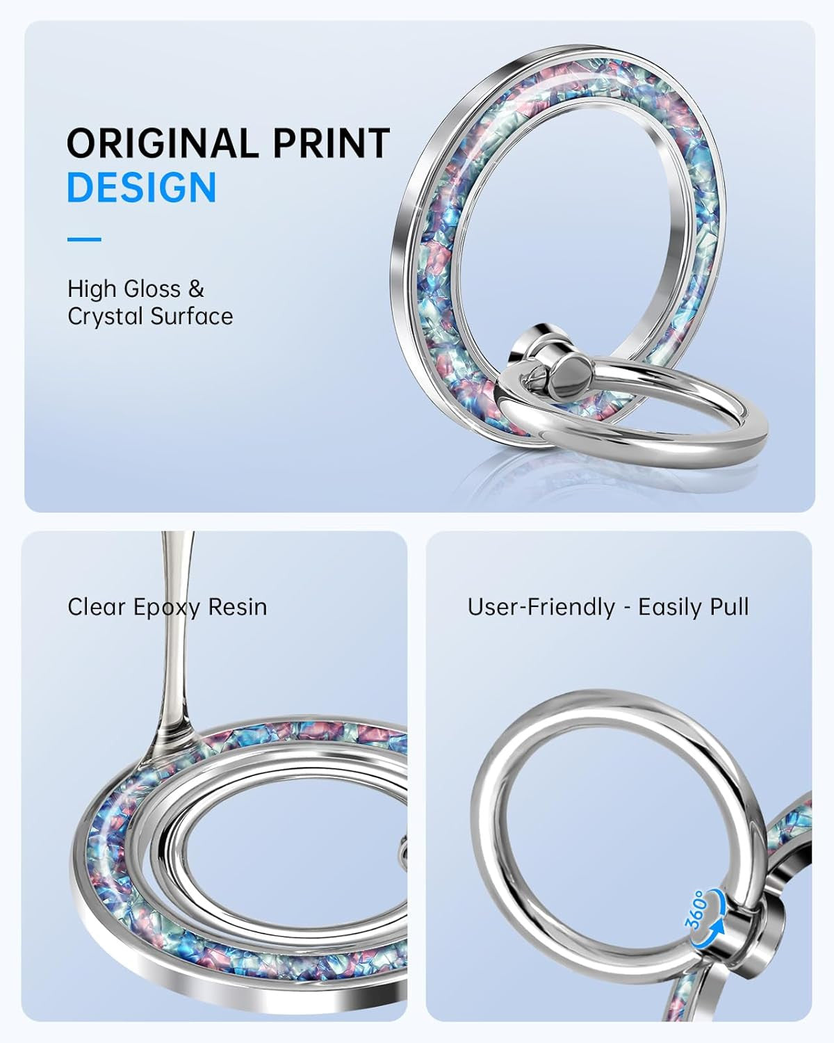 Phone Ring Holder Compatible with Magsafe - Magnetic Cell Phone Grip Magnet Remo