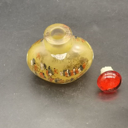 Exquisite Inside Painted Glass Snuff Bottle Liuli Snuff Bottle Collectible