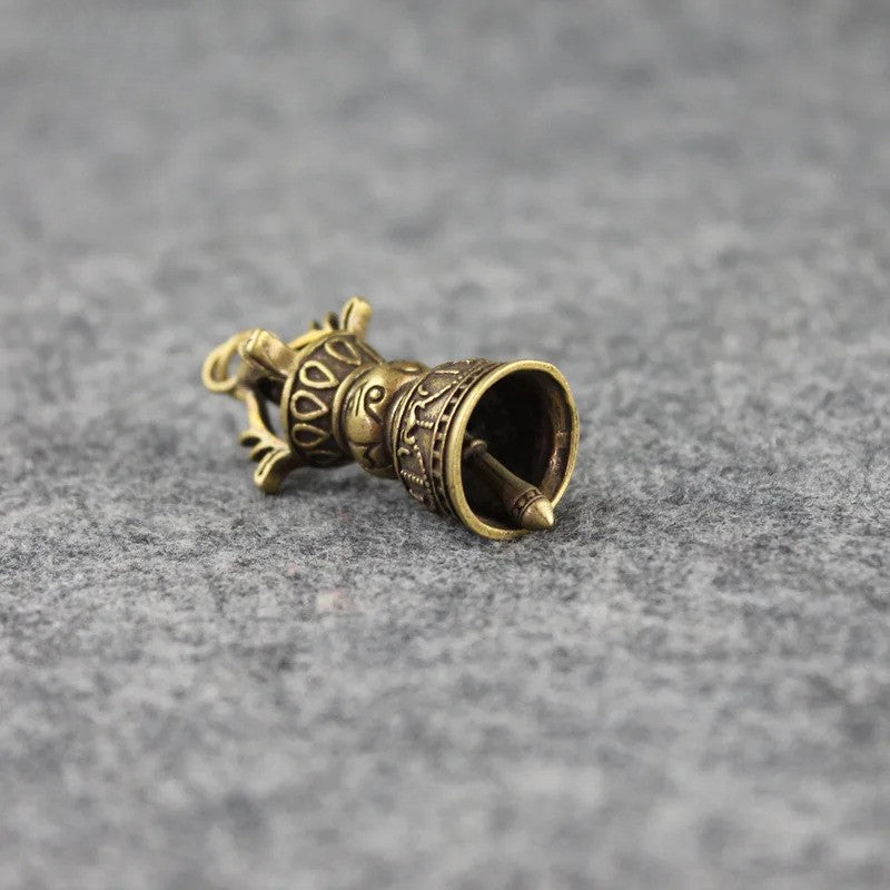Copper Brass Buddhist Vajra Bell Keychain Handmade Home Decor Ornaments Crafts