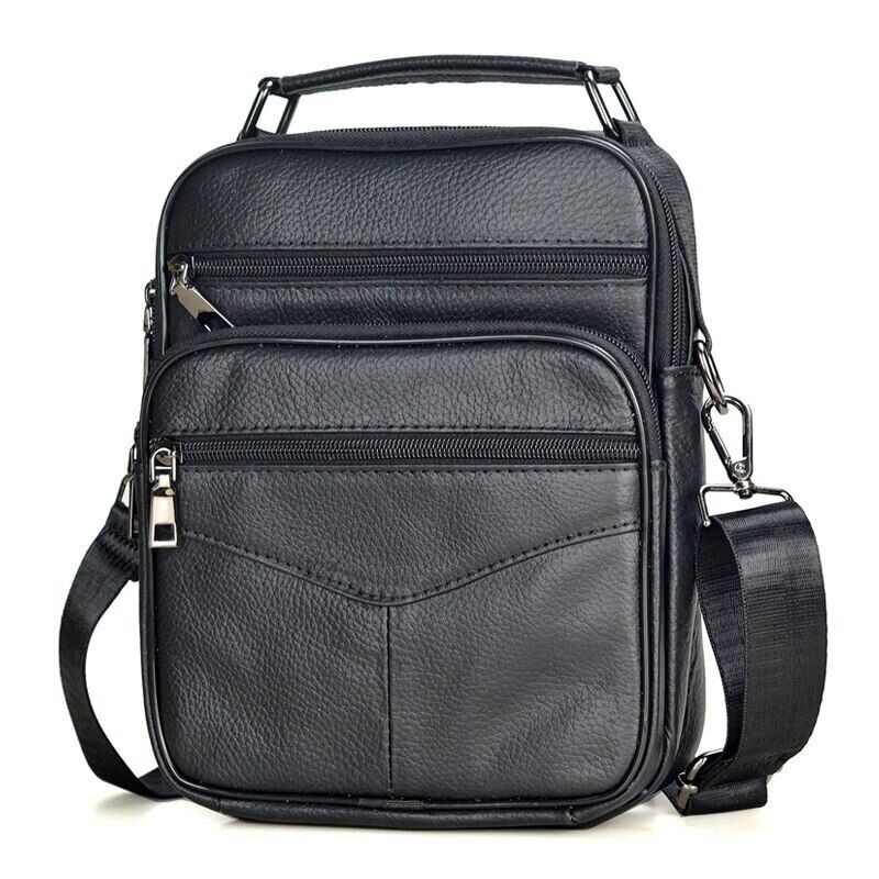 Men Genuine Leather Handbag Male Shoulder Bag Cowhide Leather Bag Men's Tote