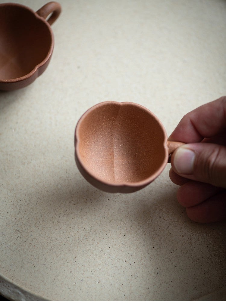 Set of 3pcs chinese Yixing Handmade Zisha teapot Duanclay Persimmon Gongfu cup