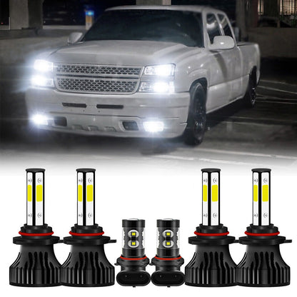 New For Chevy Silverado 1500 2500 HD 03-05 06 LED Headlights Fog Lights Bulbs