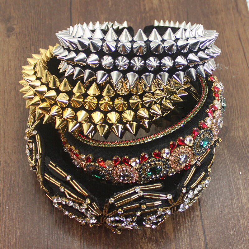 Women Headbands Baroque Fashion Rivet Sponge Luxury Hair Hoop Ladies Headdresses