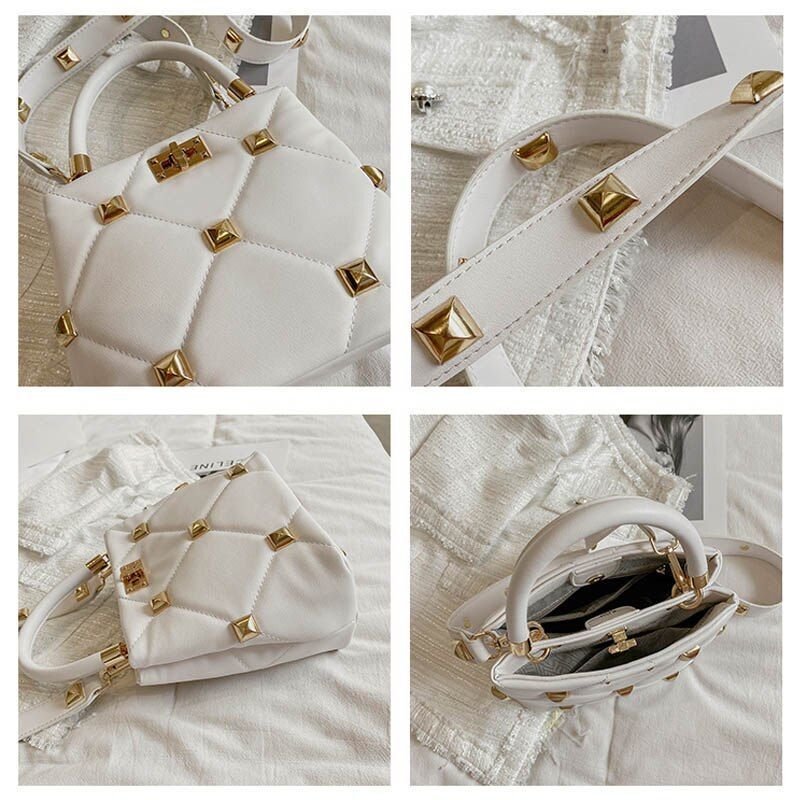 Fashion Rivet Shoulder Bag Handbag Crossbody Bags Purse Phone Pack 21*12*18 CM