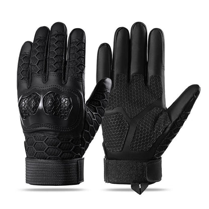 Tactical gloves with wear-resistant and anti slip hard shell for cycling
