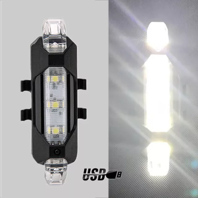 2 Set USB Rechargeable LED Bicycle Headlight Bike Front Rear Lamp Cycling Light